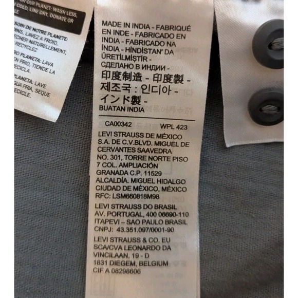 Levi's Jackson Worker Corduroy Overshirt Jacket Button Down Up Pewter Gray Sz L - Picture 15 of 16